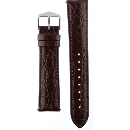 Hirsh Horlogeband -  Crocograin Donkerbruin - Leer - 20mm