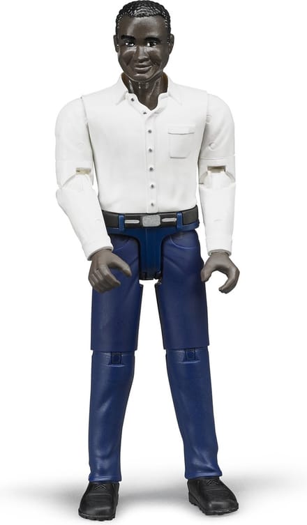Bruder speelfiguur donker man met blauwe broek