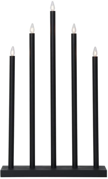 Star Trading Discrete kandelaar 'Holy', minimalistisch design, 5-vlammig, E10-lamp, zwart, H 64cm