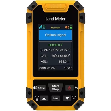 Mètre de surface de terrain portatif Écran couleur 2,4 pouces Sortie de données Instructions vocales GPS Instrument de mesure pour levé de terrain