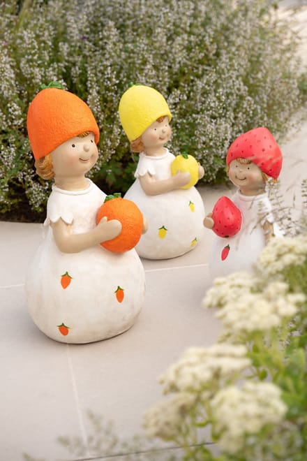 J-Line figuur Kind Fruit Buiten - kunststof - mix - small - 3 stuks
