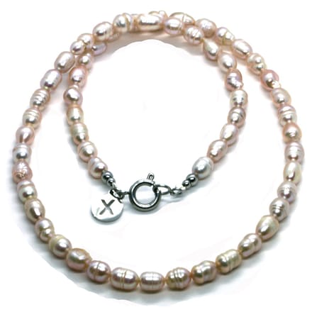 IbizaMen - heren - ketting - zoetwaterparel - champagne - 50cm