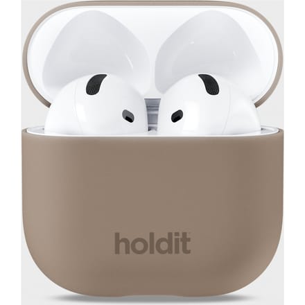 Holdit Silicone Case voor de Apple AirPods 4 - Mocha Brown