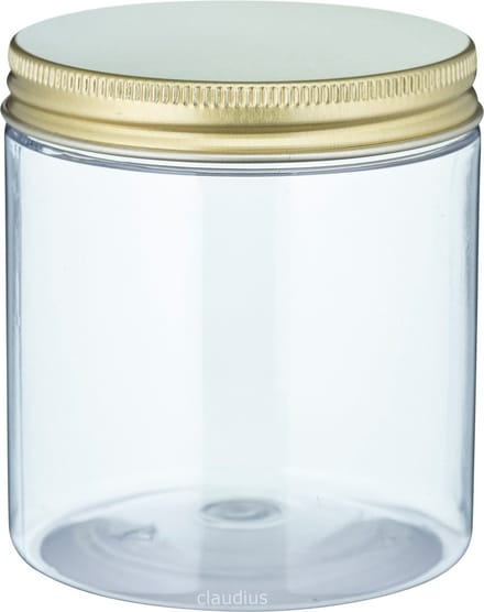 Lege plastic potje 250 ml PET transparant - met gouden deksel - set van 10 stuks - Navulbaar - Leeg