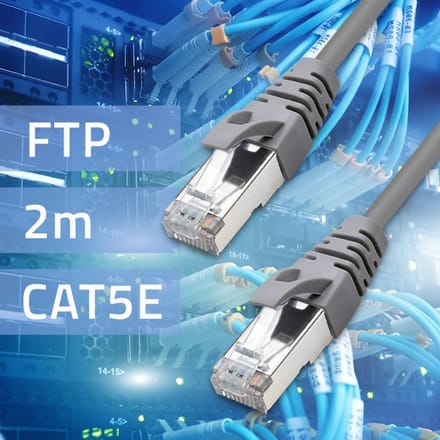 Qoltec Patchcord-kabel FTP |   CAT5e |   2x RJ-45 |   2m |   Hoge snelheid |   Goud |   Beschermd
