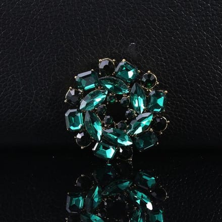 Bloemlegering Speld Mode Strass Kristal Corsage Eenvoudig Temperament Kleding Accessoires black