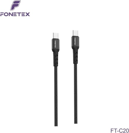 FoneTex 3m USB-C to USB-C - voor Samsung/Oppo/Huawei - Data Kabel - 60W