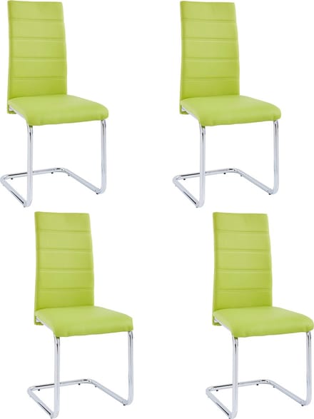 Adora-Stoel - Groen/Chroom - Set van 4