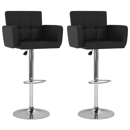 vidaXL - Barstoelen - 2 - st - kunstleer - zwart