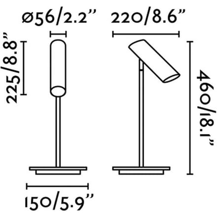 FARO BARCELONA Link tafellamp, mat zwart, staal, hoogte 46 cm