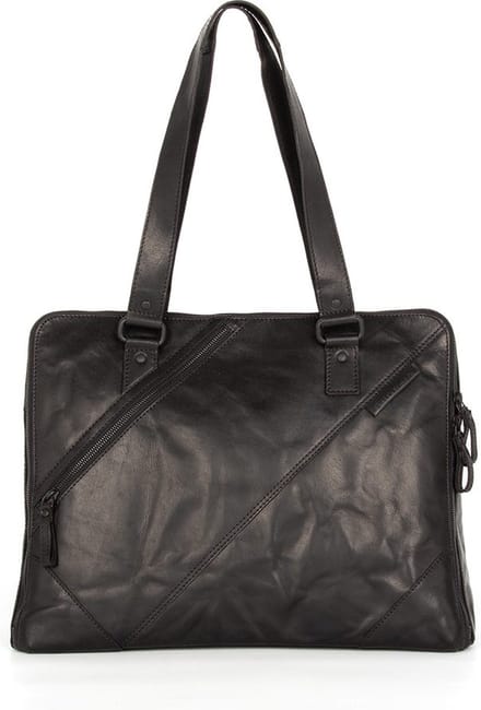 Leren Laptop Schoudertas - 15.6 inch - Stella - Zwart