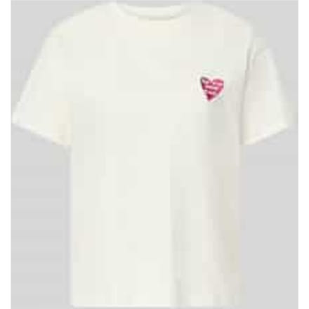 regular fit T-shirt met motiefstitching