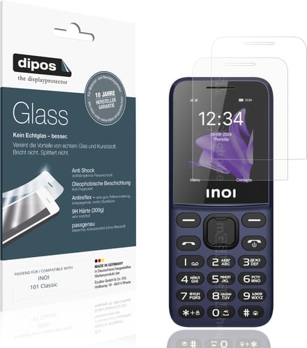 dipos – 2x Matte Pantserfolie geschikt voor INOI 101 Classic | 9H Screenprotector