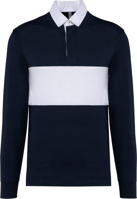 PROACT® Rugbypolo met lange mouwen PA429 - Navy / White - 3XL