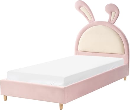 LALLIAS - Eenpersoonsbed - Roze - 90 x 200 cm - Fluweel