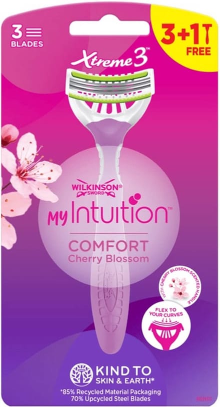 Wilkinson Sword - Xtreme 3 - My Intuition - Comfort - Cherry Blossom - Wegwerpscheermesje - 4 Stuks