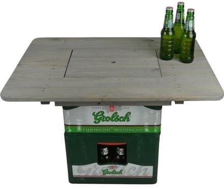 Bierkrat tafel - 57x78 cm - hout - grey wash - statafel voor kratjes