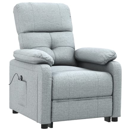vidaXL - Fauteuil - elektrisch - verstelbaar - stof - lichtgrijs