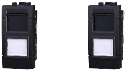 Netwerkstekker Gegevensdoos - RJ45 Module - LAN Bekabeling - CAT6 Standaard - 2 Stuks - Zwart