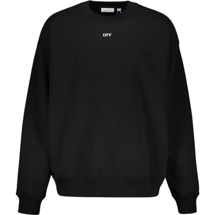 Off White Volwassen uniseks Sweatshirt met Diagonale Streep Oversized (Zwart, Wit)