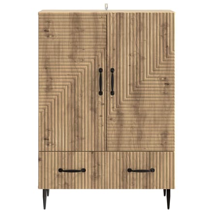 vidaXL - Dressoir - Artisanaal - eiken - 66 - x - 34,5 - x - 95 - cm - Bewerkt - hout