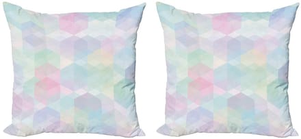 ABAKUHAUS Pastel Kussenhoes Set – 2x45x45 cm – Dubbelzijdig
