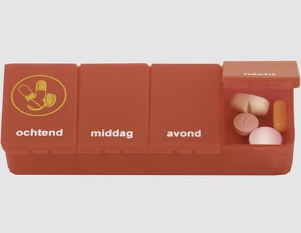 Klein pillendoosje 1 dag 4-vaks Rood