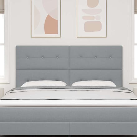 vidaXL - Hoogte - verstelbaar - hoofdbord - Lichtgrijs - 180 - cm - Stof