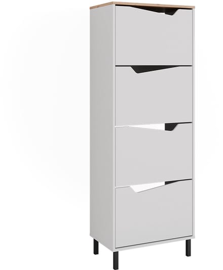 Vicco Marelle Schoenklaprek – 60 x 167.4 cm met 4 compartimenten Wit/Kunstnijverheid