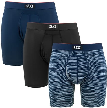 SAXX heren multi sport mesh 3P microfiber boxers print blauw