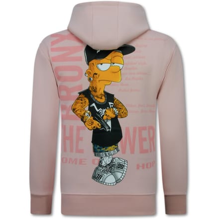 Oversized Hoodie Heren met Capuchon - The Power - Dik Geweven - 5676 - Roze