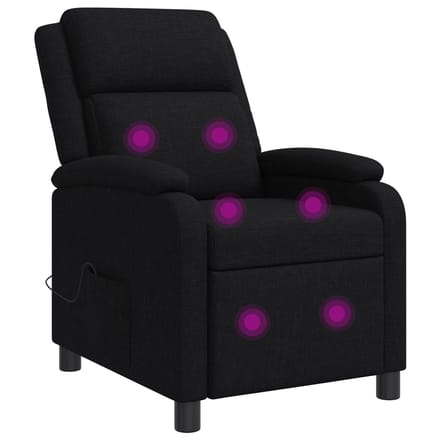 vidaXL - Massage - Relaxstoel - Zwart - Stof