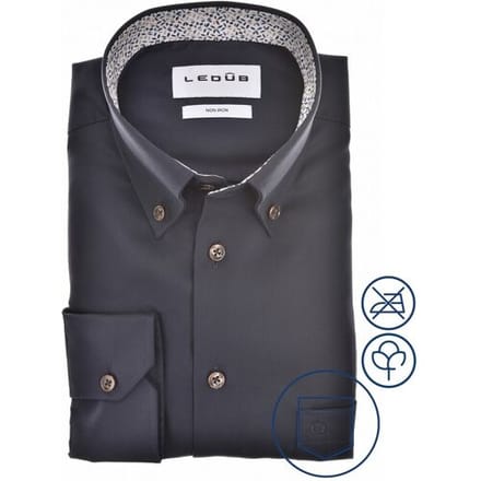 Ledûb Overhemd Urban Contrast Collar Donker Blauw / male