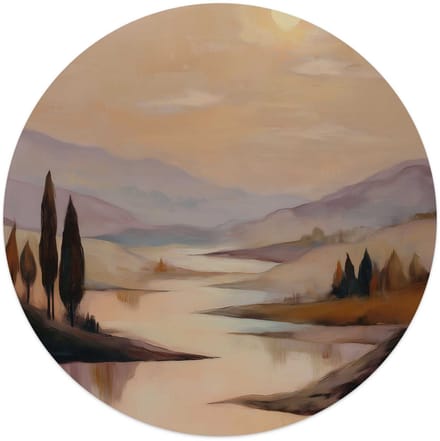 Glasschilderij Landschap II - Ø 50 - Glas - REINDERS