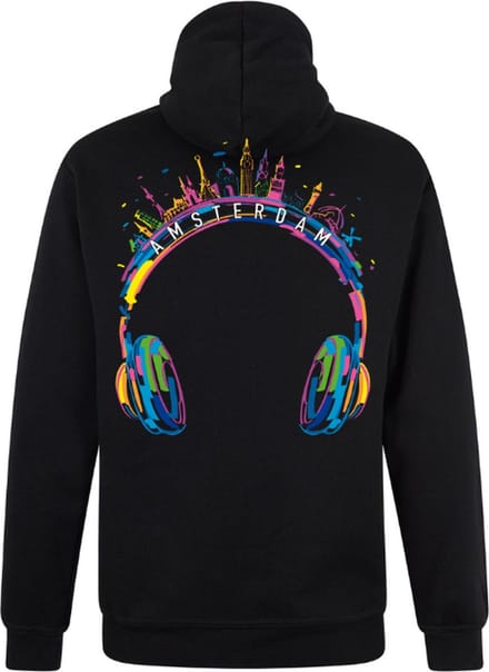 Zwarte Neon Sweater Trui Headphone Houses M