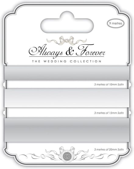 Always & Forever Elegant Satin Ribbon - Silver