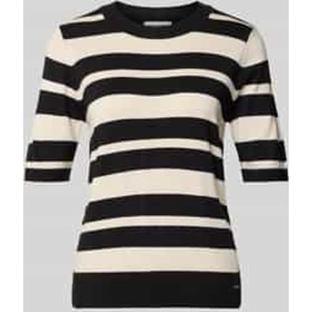 Gebreid shirt met Ronde hals en Labeldetail