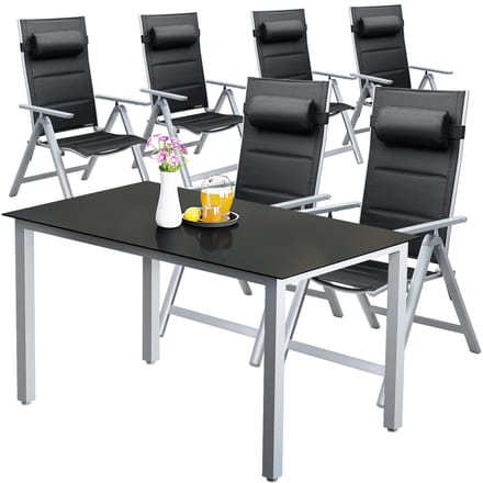 Casaria Tuinset Bern - 7-delig Aluminium - Zilver