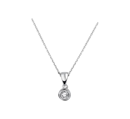 Zilver Gerhodineerde Collier zirkonia 41 + 4 cm 1329796