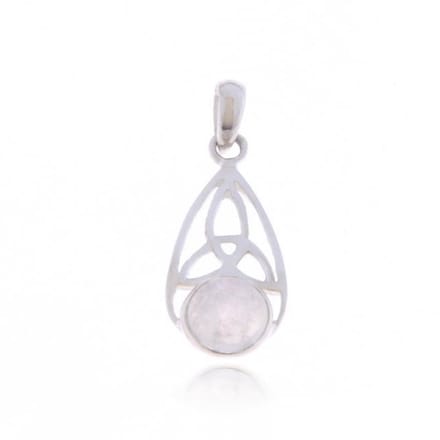 SilverGems Zilveren hanger met Regenboog Maansteen edelsteen