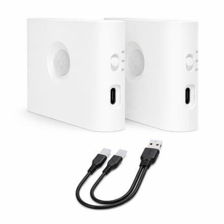 Oneproduct Wandlamp Binnen - Set van 2 - Oplaadbaar - USB-C - Bewegingssensor
