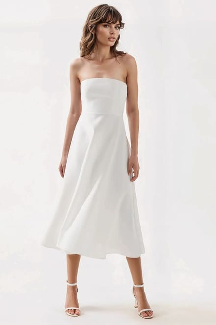 Bandeau Midi A-Lijn Jurk