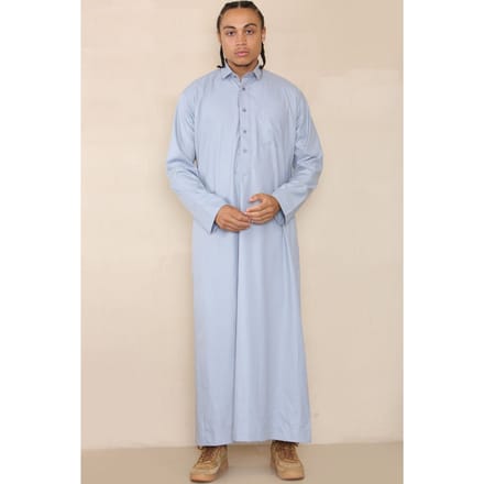 Mens Blue Thobe Jubba Saudi Ramadan Eid Islamitische Kaftan Kaudara Arabische Jubbah