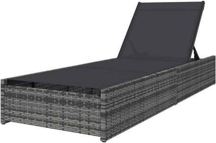 Moderne ligstoel - Tuinstoel relax - Buiten ontspannen - Verstelbare rugleuning - 200 cm lengte - Grijs