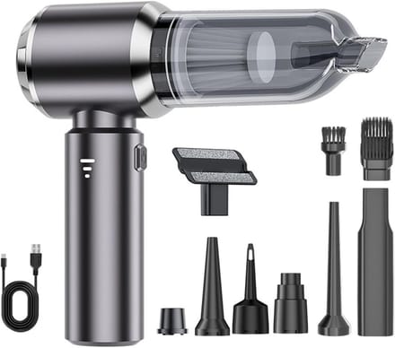 Draagbare Stofzuiger - Handstofzuiger Auto - Auto Interieur Reinigen - 4-in-1 Functionaliteit - 23.7 x 21.5 x 7.6 cm - Veelkleurig