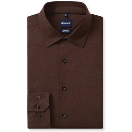 OLYMP No. Six 24/Seven Overhemd, Super Slim, Urban Kent, Nougat
