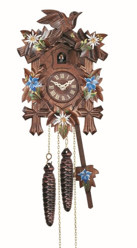 Engstler - 522/10_Q - Koekoeksklok - Kwarts - Notenhout - 22 cm