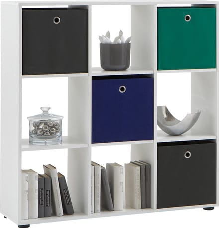 Vakkenkast Camiel Wit - Breedte 104.5 cm - Hoogte 108.5 cm - Diepte 33 cm