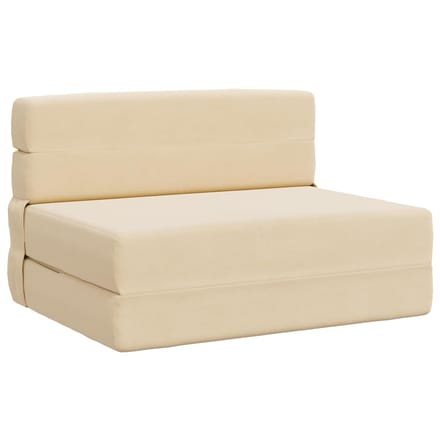 vidaXL - Vouwbare - Sofa - Bed - Crèmekleurig - 70 - x - 72 - x - 60 - cm - Stof