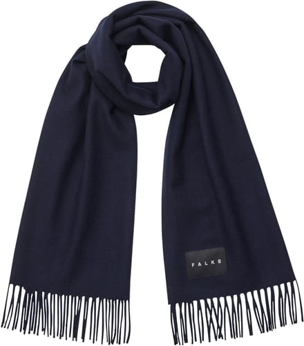 FALKE Basic Stola With Fringes sneldrogend warm wol wintersjaal unisex blauw - maat ONESIZE